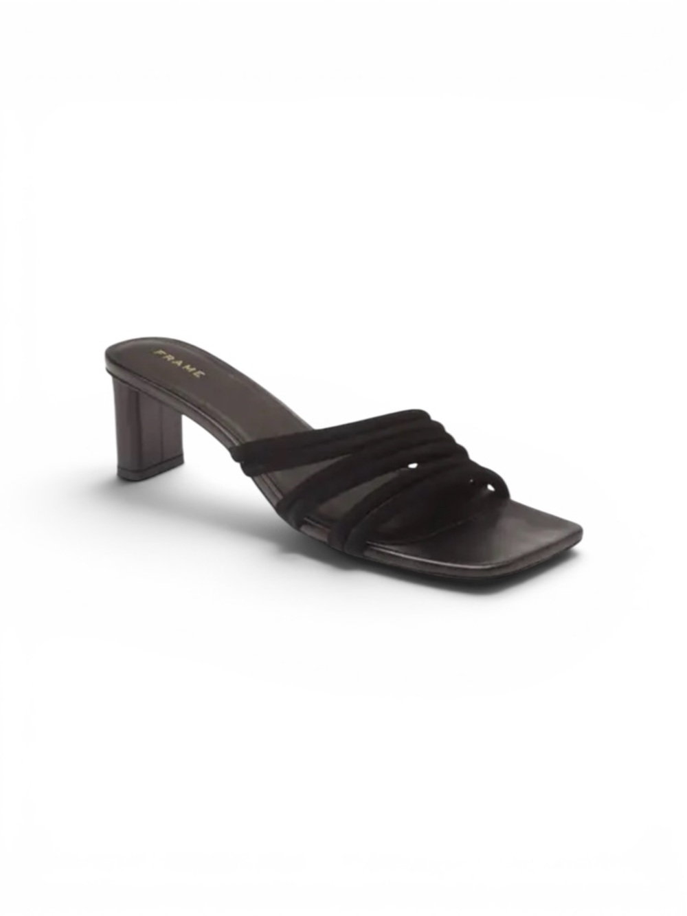 NEW FRAME Le Tonga Leather Mules In Black Suede Sz 37